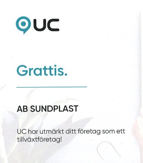 Sundplast awarded UC growth certificate
