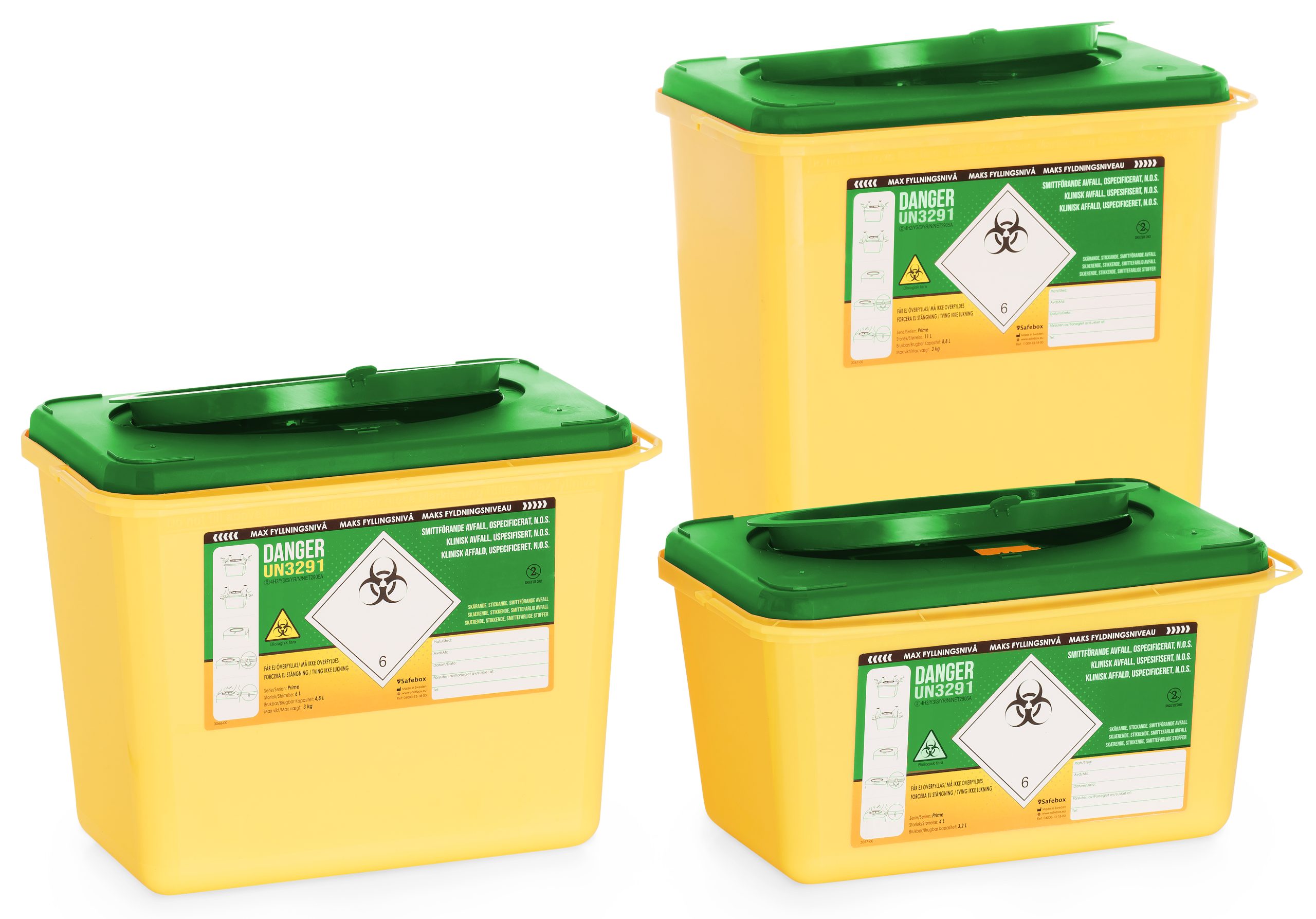 Safebox produkter med grönt lock